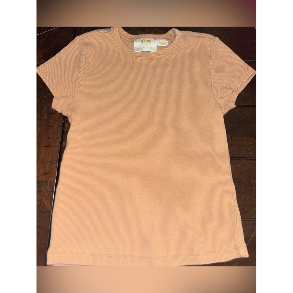 Anthropologie Ribbed Crewneck Sweater - Tan